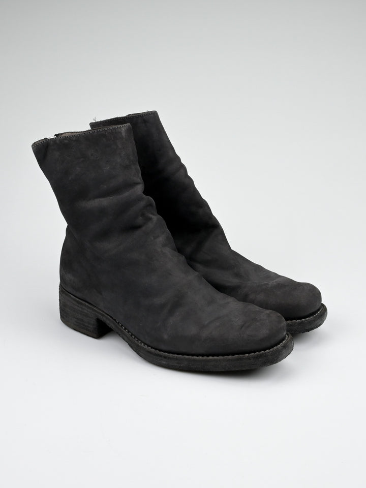 Calf Leather Back Zip Boots