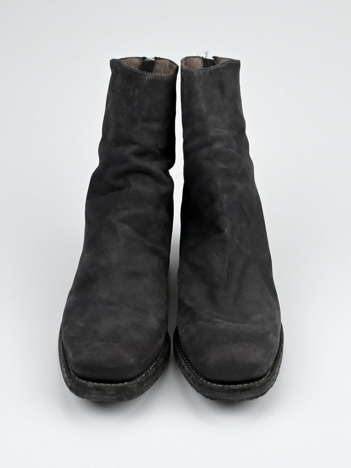 Calf Leather Back Zip Boots