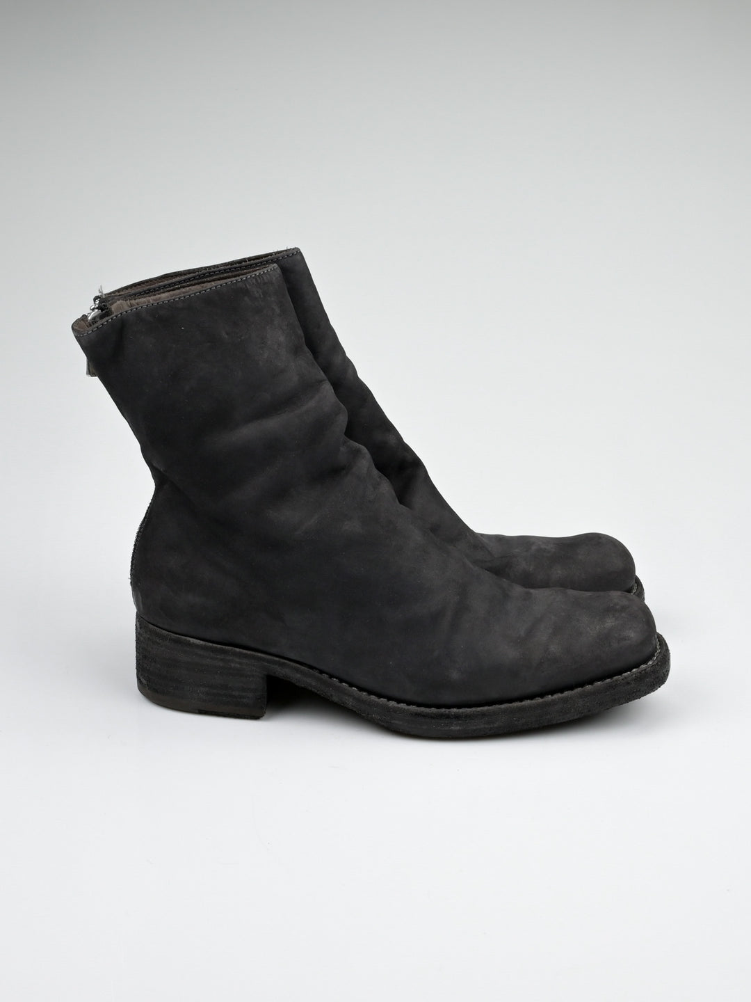 Calf Leather Back Zip Boots