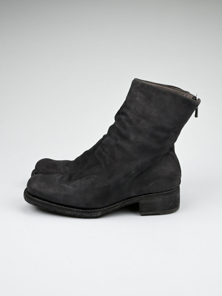Calf Leather Back Zip Boots