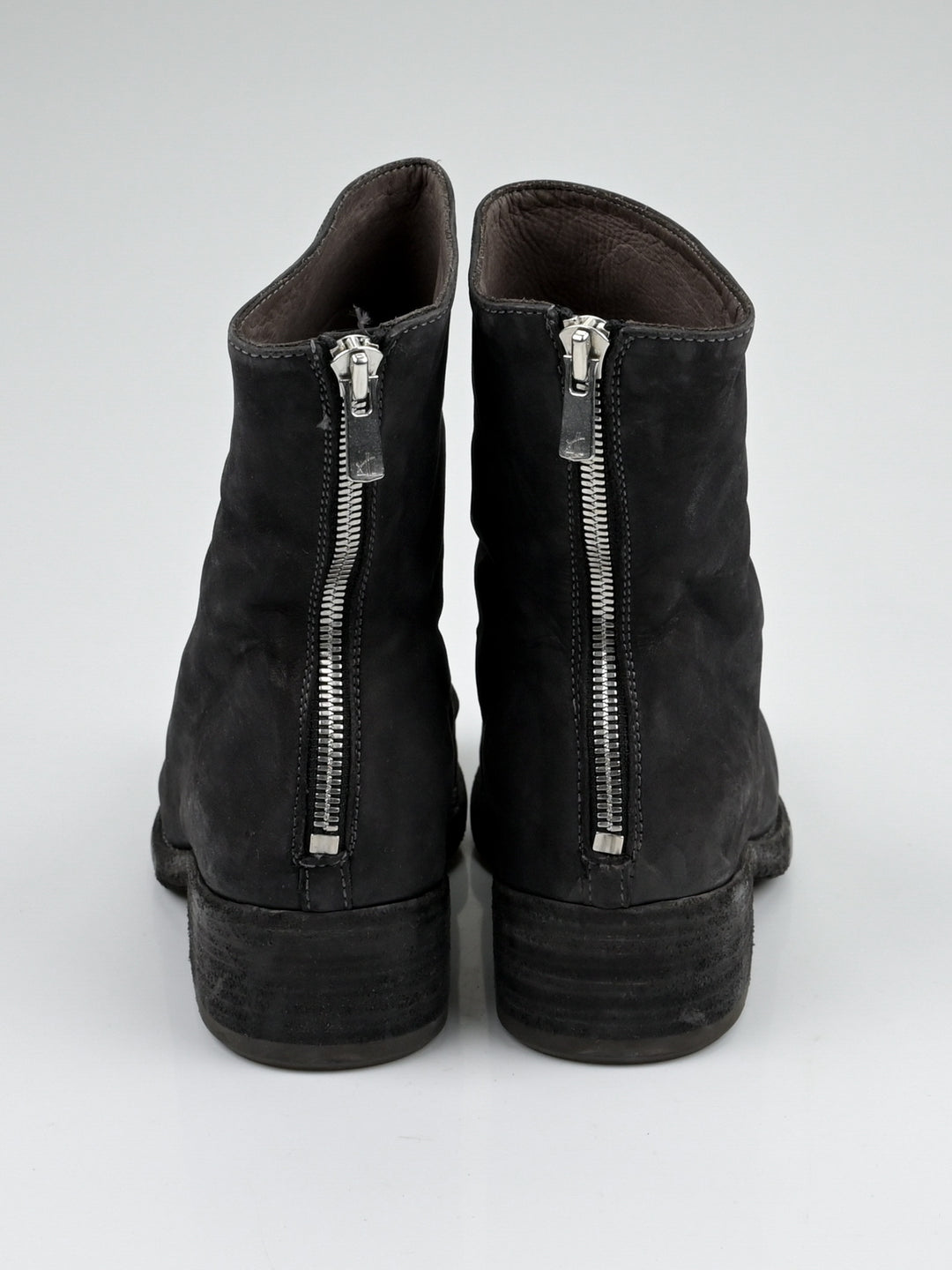 Calf Leather Back Zip Boots