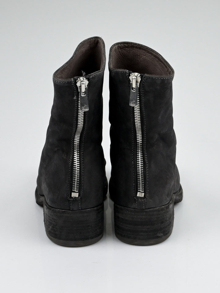Calf Leather Back Zip Boots