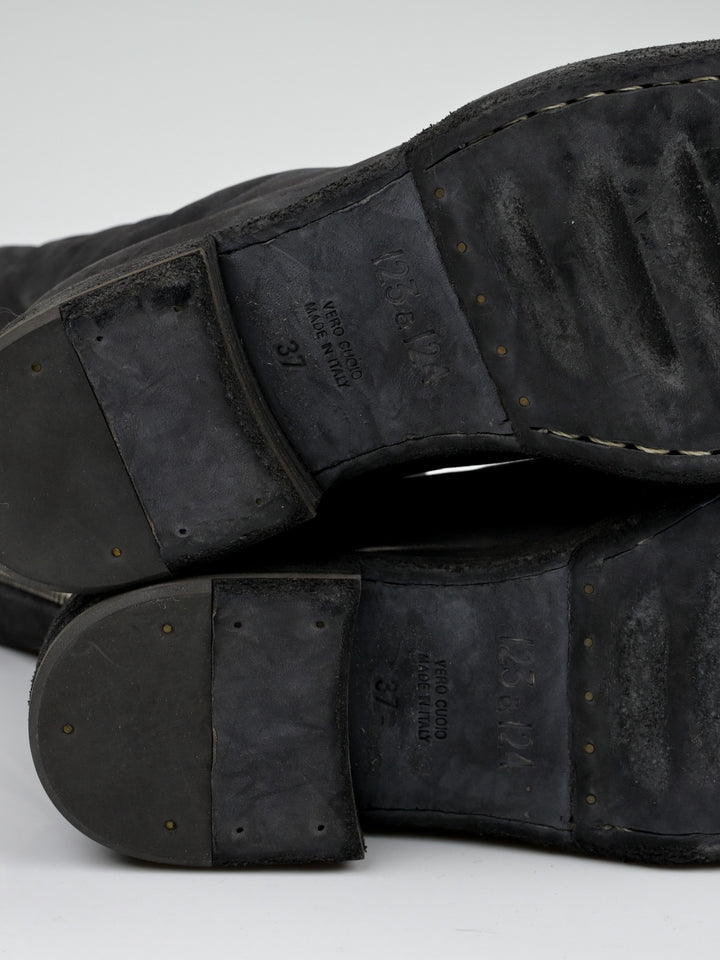 Calf Leather Back Zip Boots