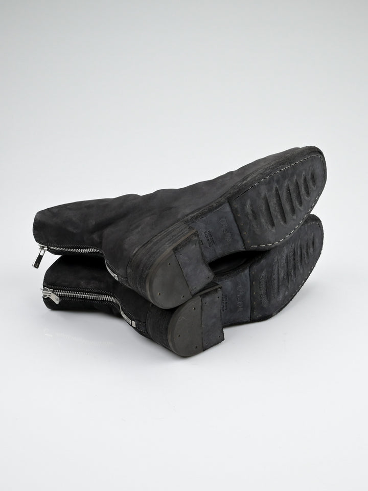 Calf Leather Back Zip Boots