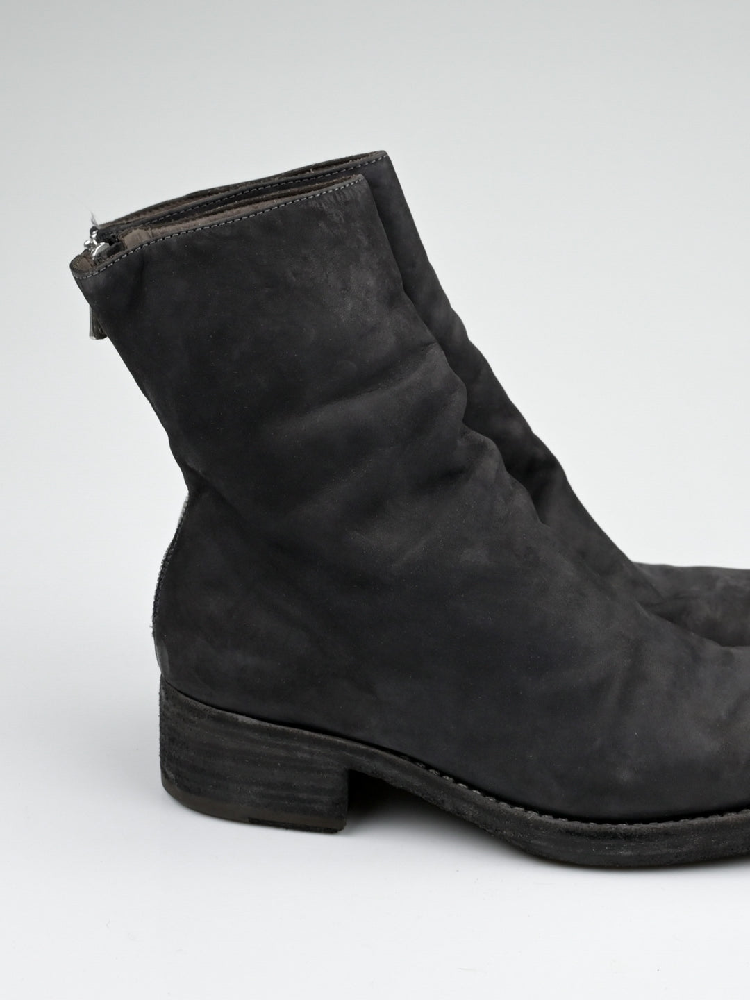 Calf Leather Back Zip Boots