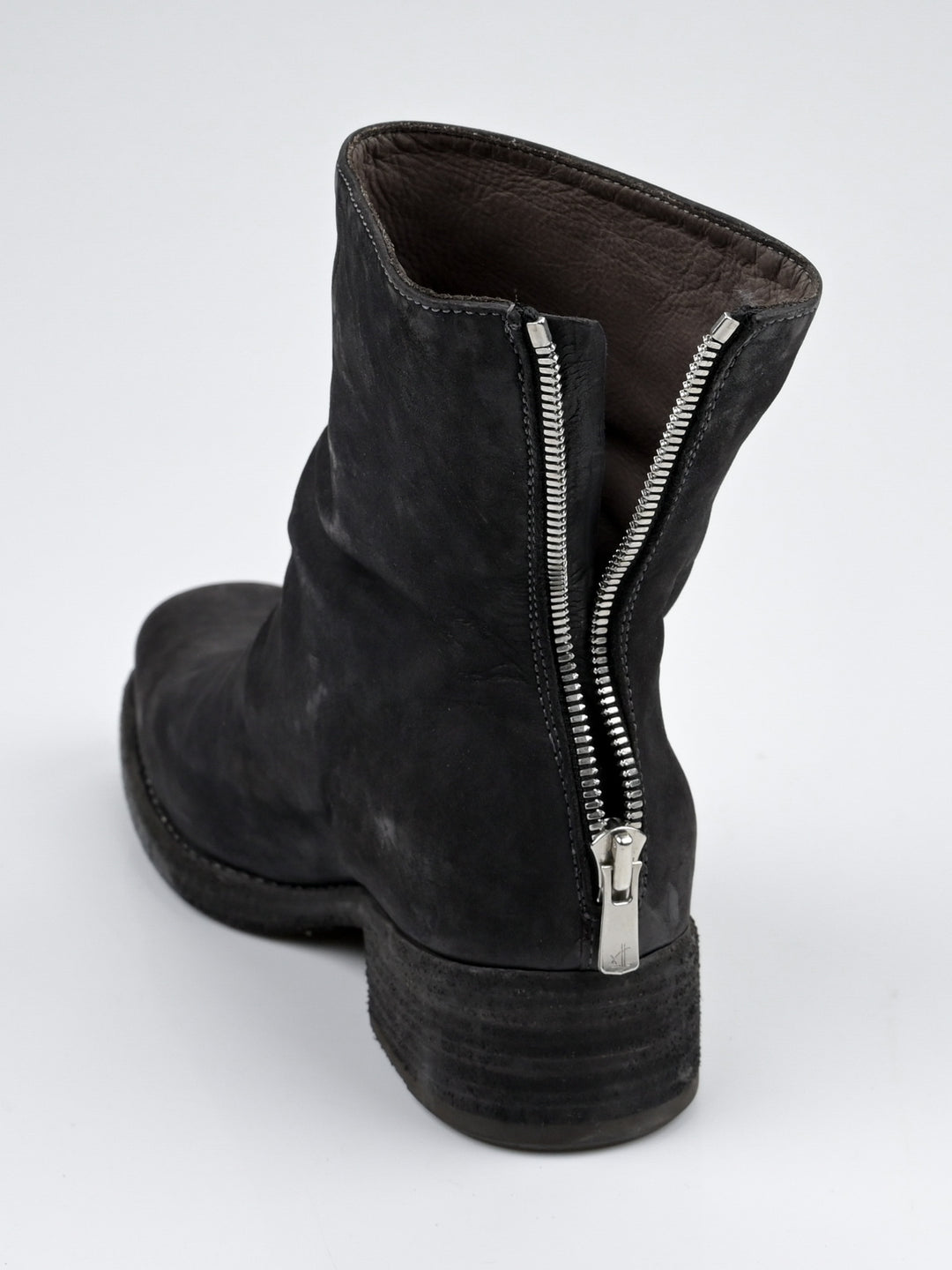 Calf Leather Back Zip Boots