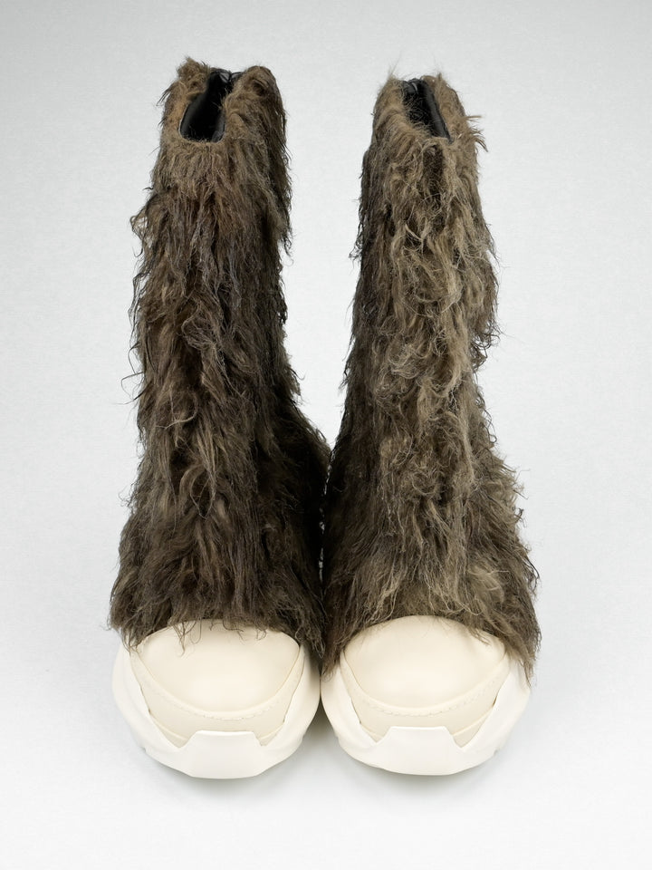 Faux-Fur Abstract Boots