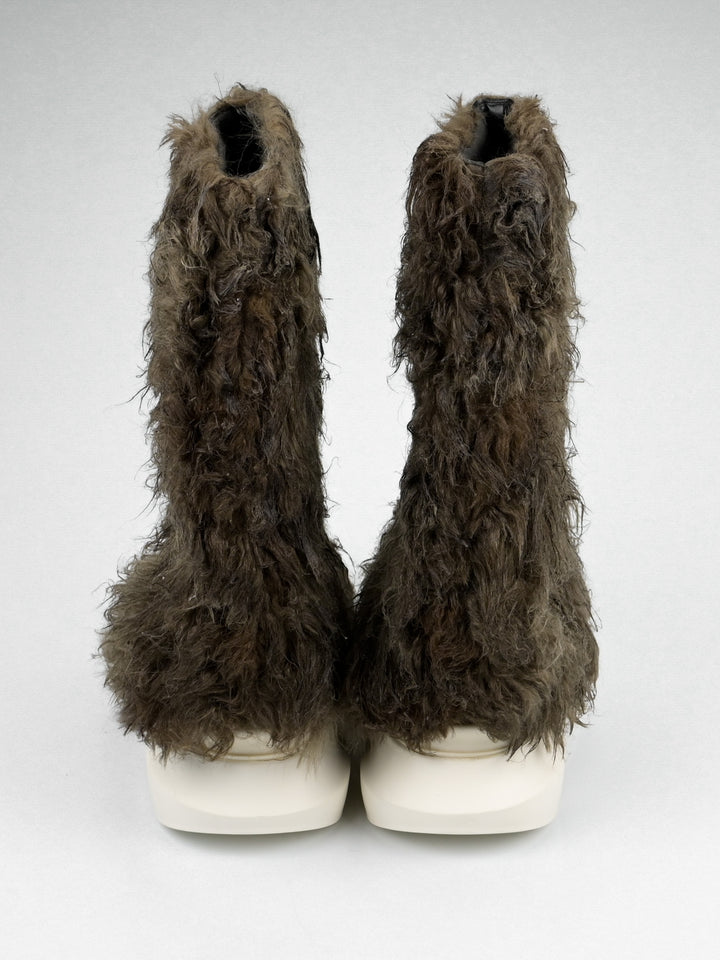 Faux-Fur Abstract Boots