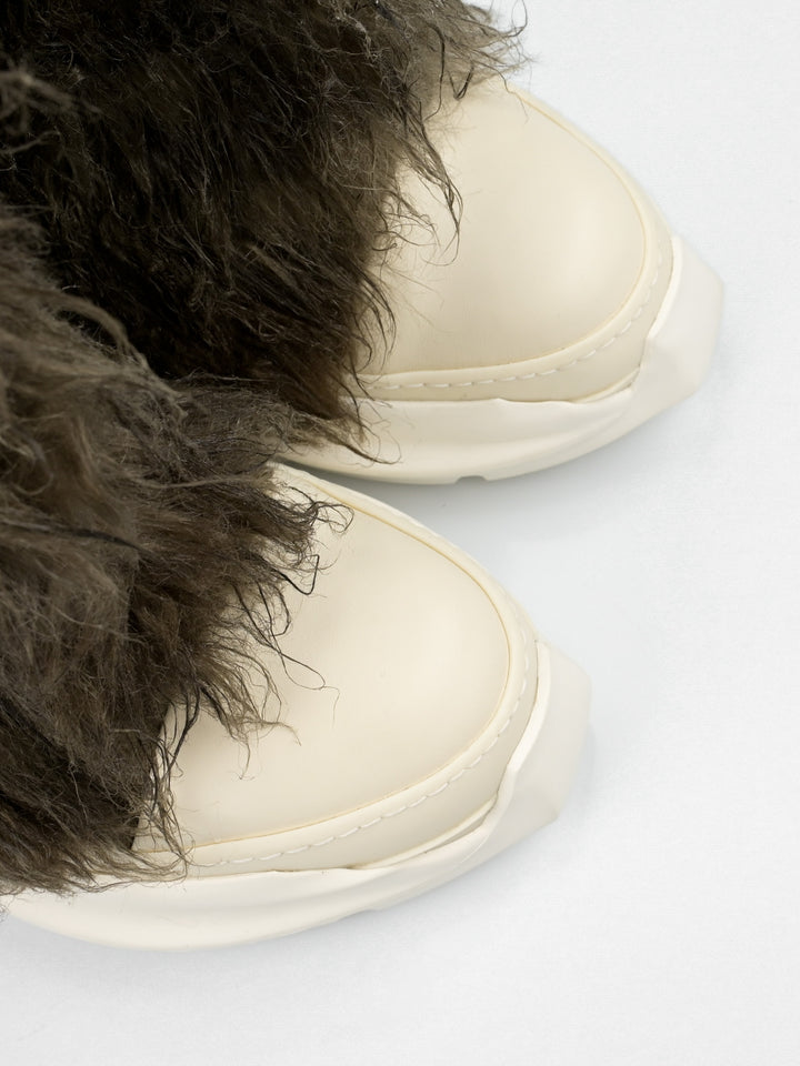 Faux-Fur Abstract Boots