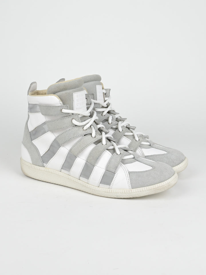 High Top Cut Out Mesh Strap Sneakers