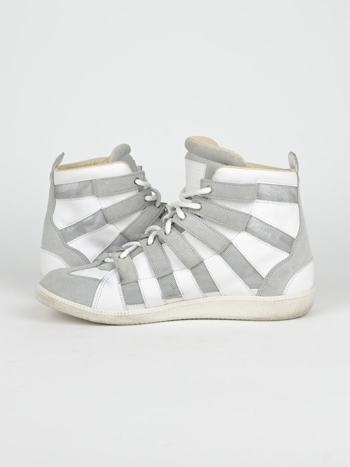 High Top Cut Out Mesh Strap Sneakers