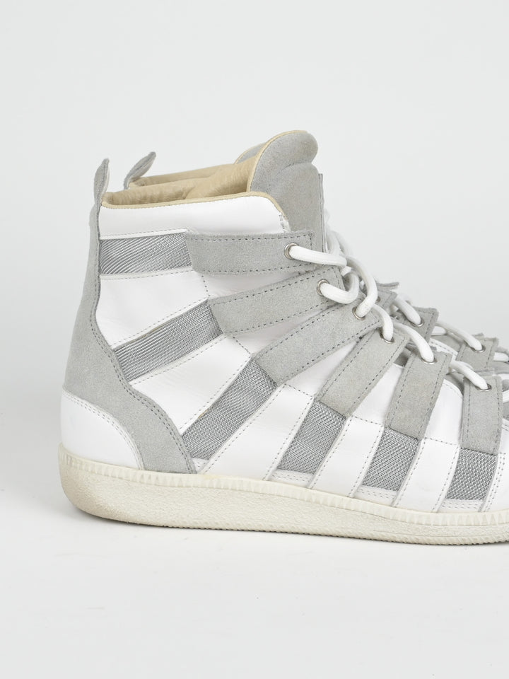 High Top Cut Out Mesh Strap Sneakers