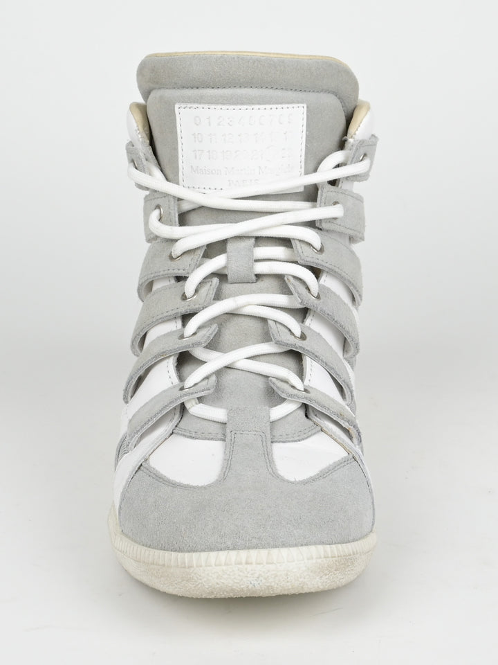 High Top Cut Out Mesh Strap Sneakers