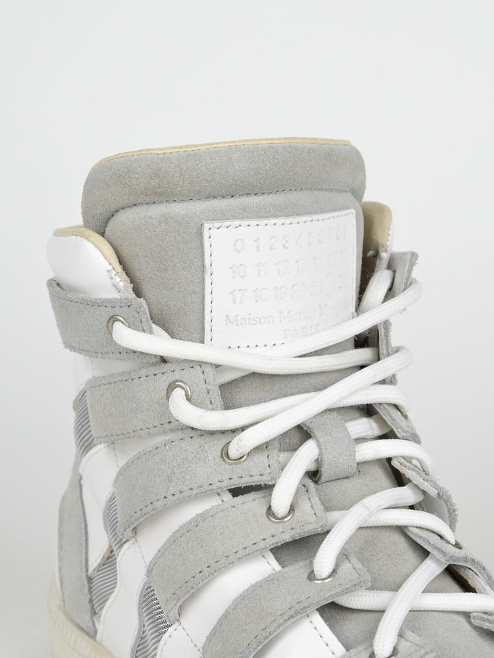 High Top Cut Out Mesh Strap Sneakers
