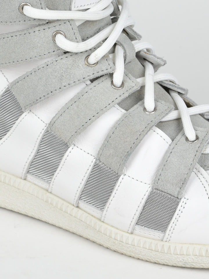 High Top Cut Out Mesh Strap Sneakers