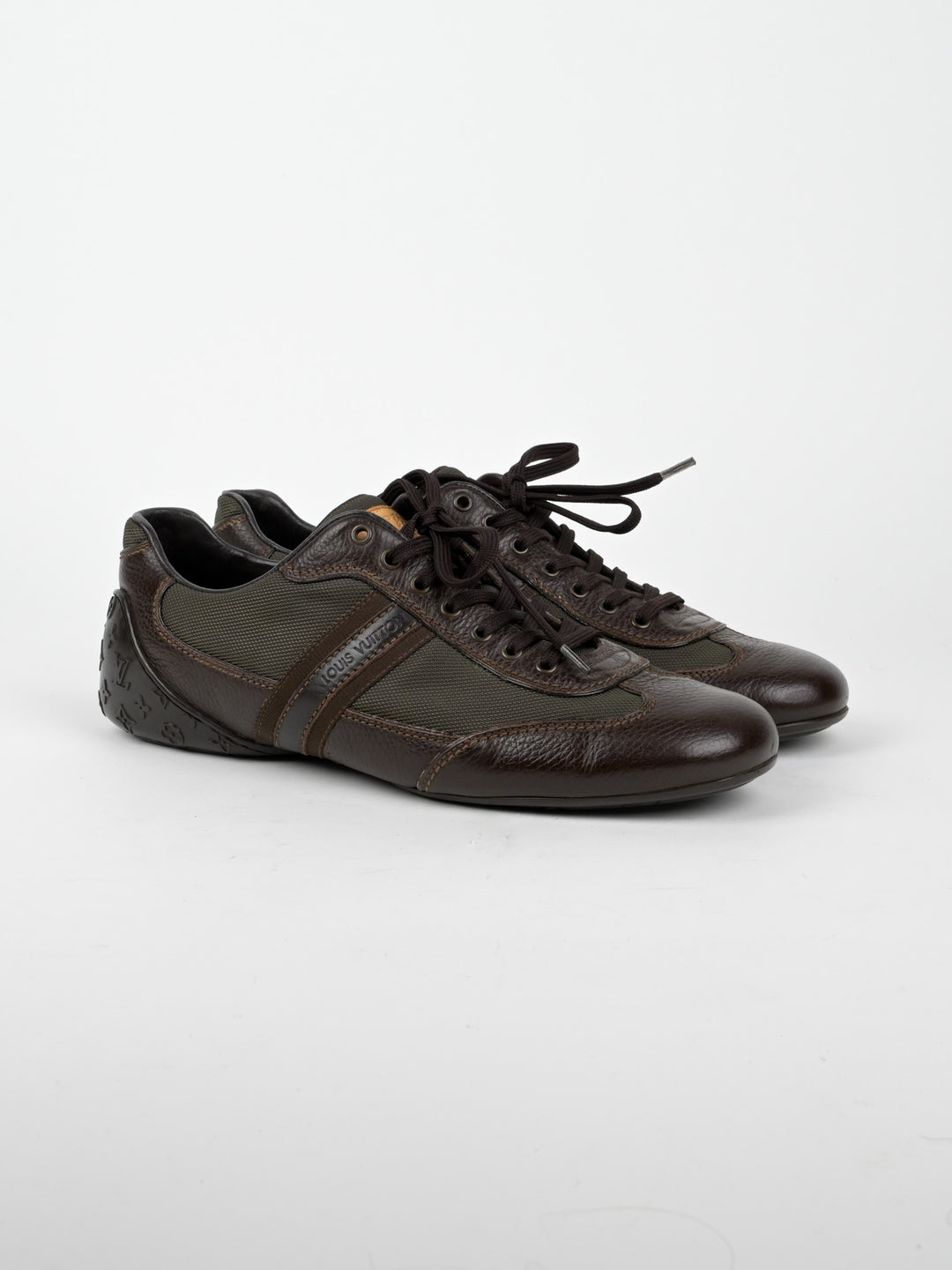 Clipper Monogram Leather Low Top Sneakers