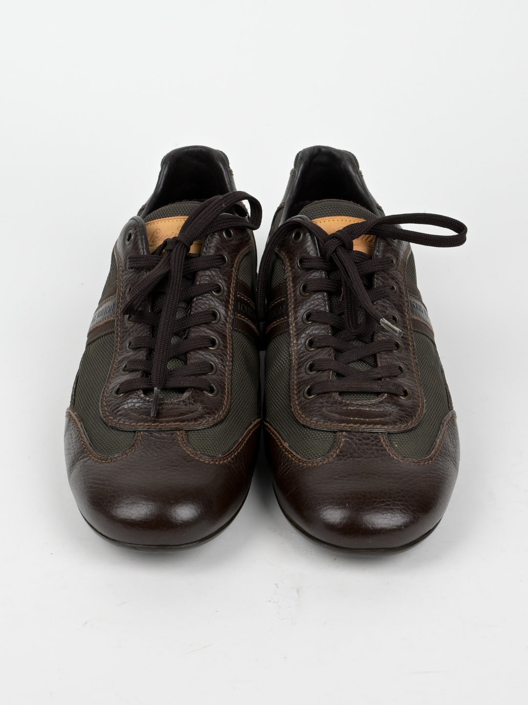 Clipper Monogram Leather Low Top Sneakers