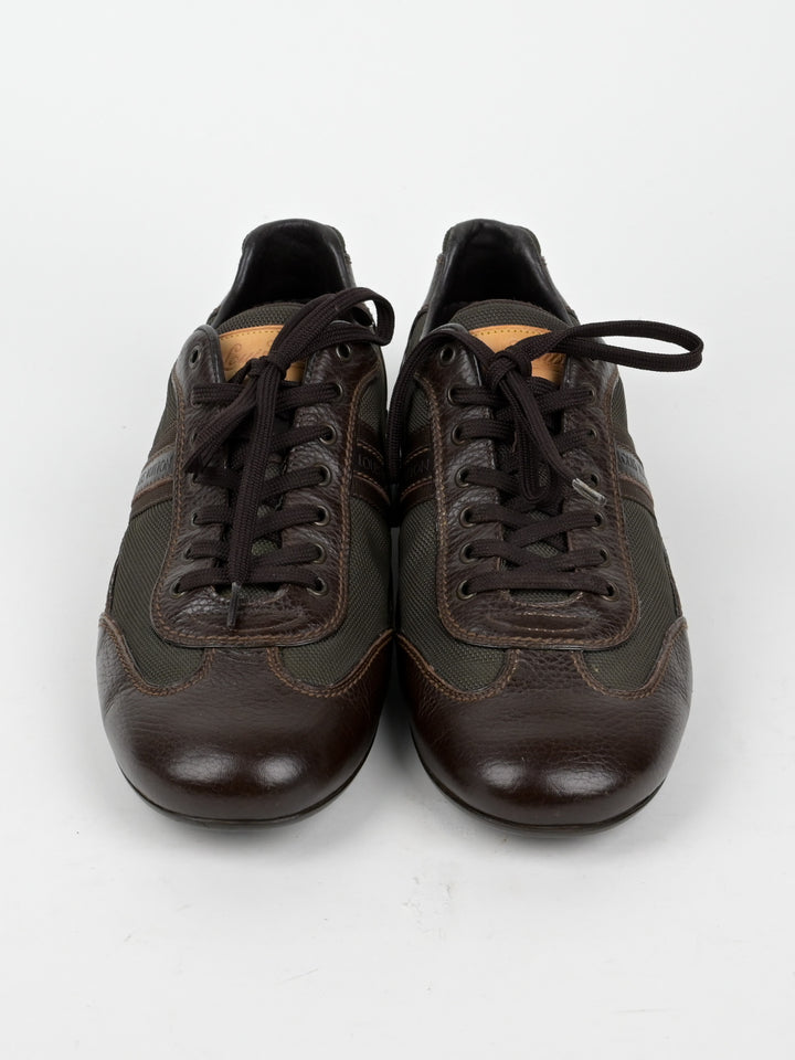 Clipper Monogram Leather Low Top Sneakers