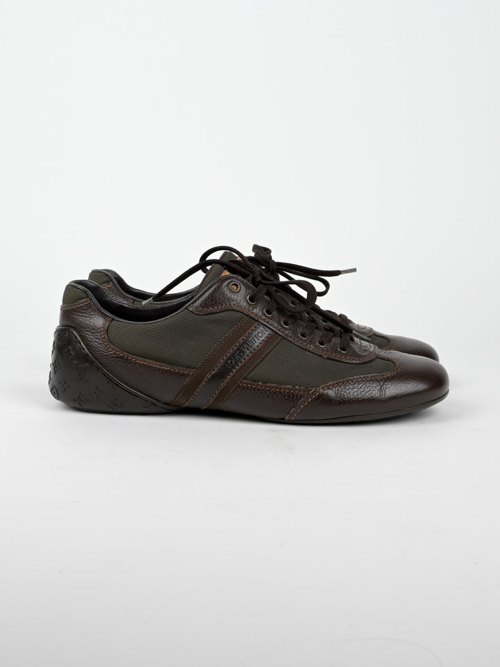 Clipper Monogram Leather Low Top Sneakers