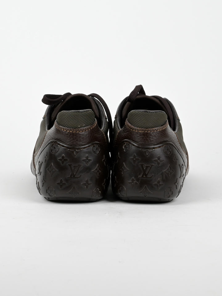 Clipper Monogram Leather Low Top Sneakers