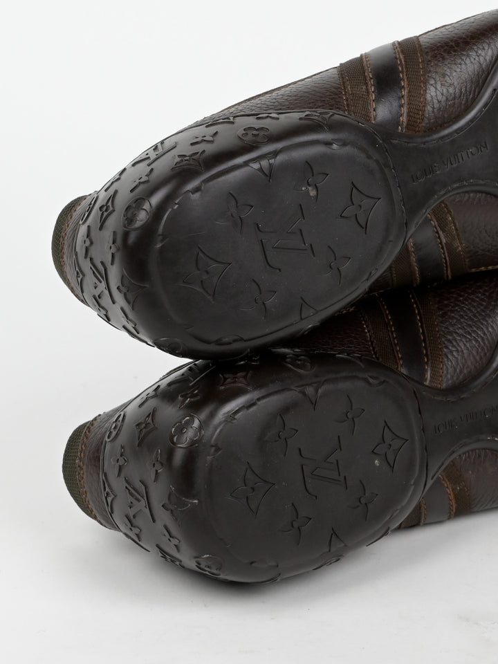 Clipper Monogram Leather Low Top Sneakers