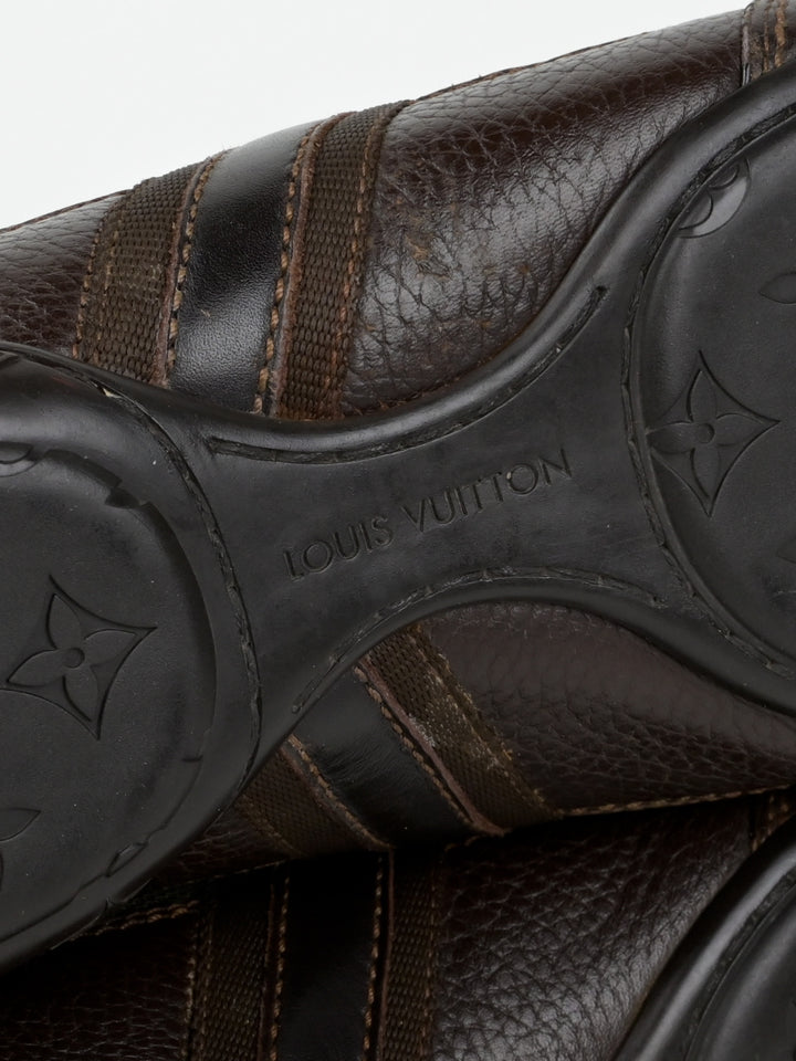 Clipper Monogram Leather Low Top Sneakers