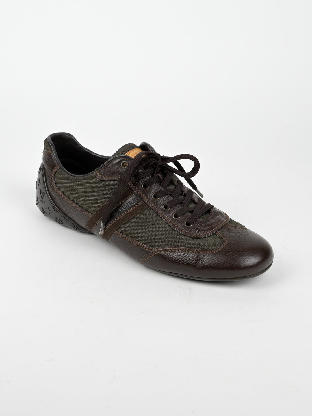 Clipper Monogram Leather Low Top Sneakers