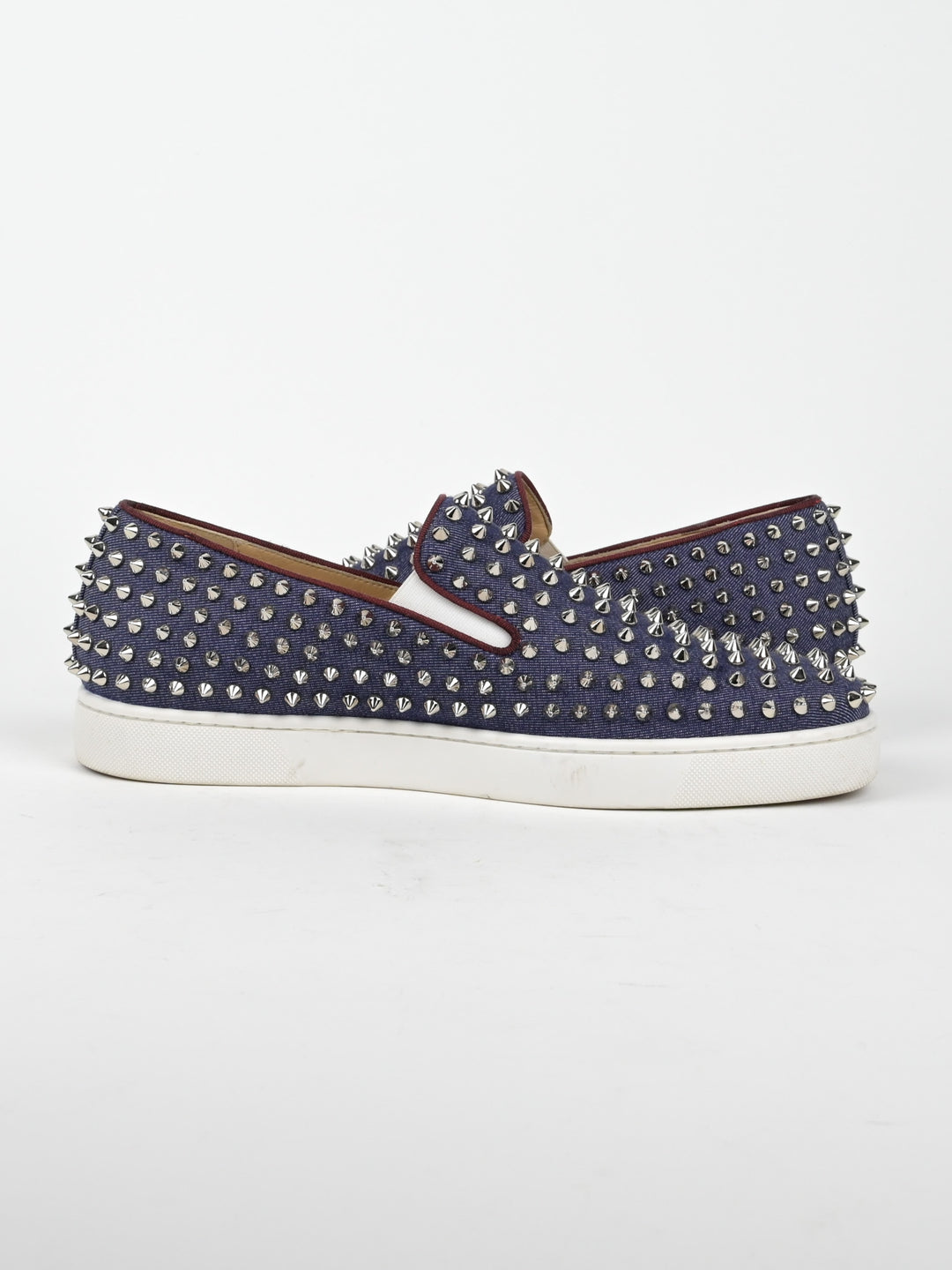 Spike Denim Slip On Low Top Sneakers