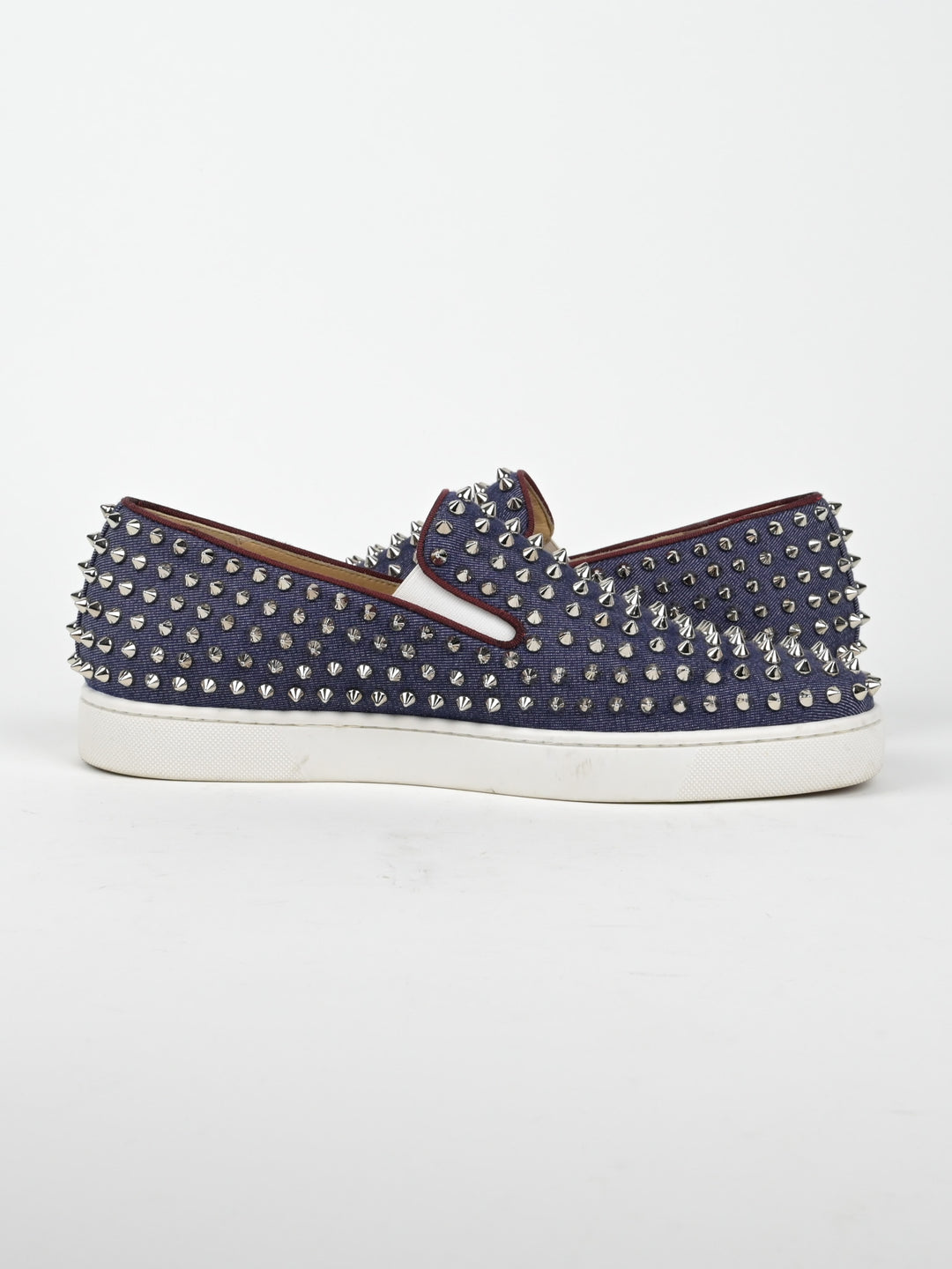Spike Denim Slip On Low Top Sneakers