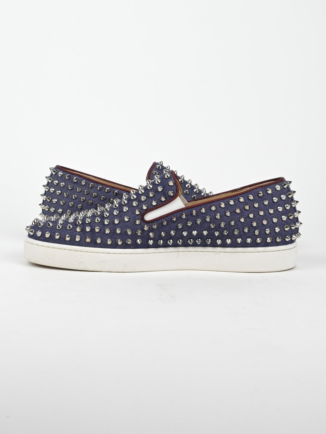 Spike Denim Slip On Low Top Sneakers
