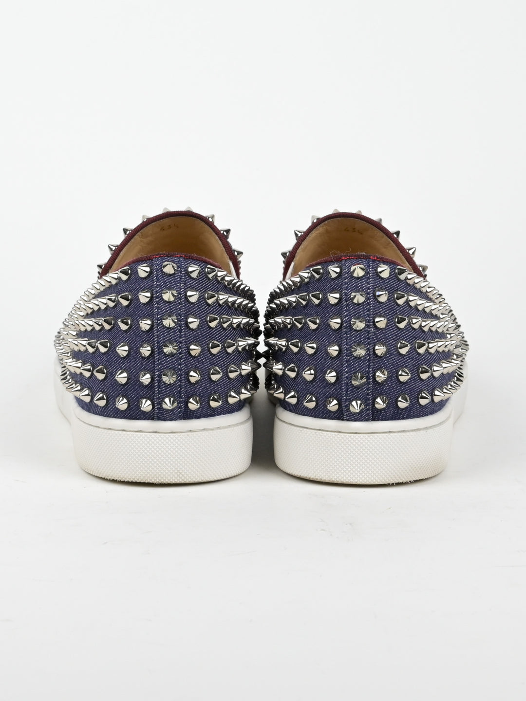 Spike Denim Slip On Low Top Sneakers