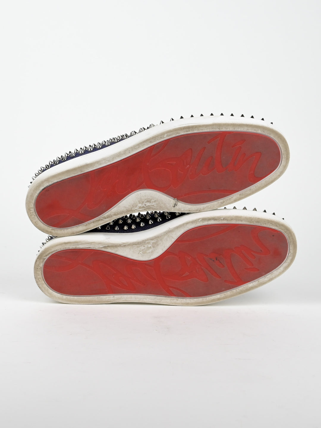 Spike Denim Slip On Low Top Sneakers