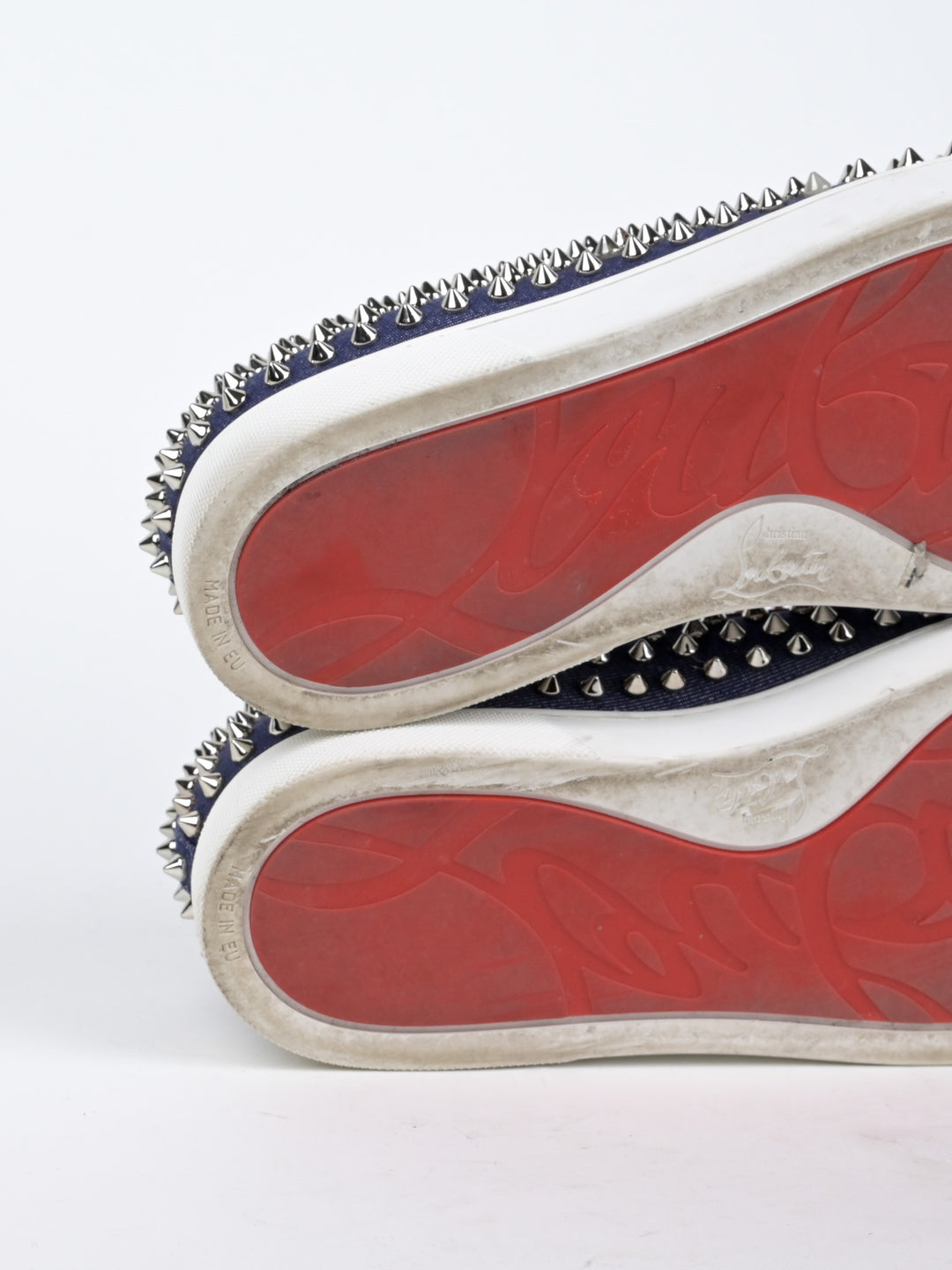 Spike Denim Slip On Low Top Sneakers