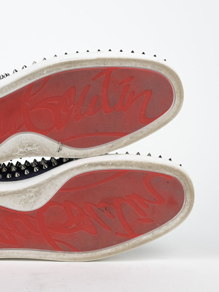 Spike Denim Slip On Low Top Sneakers