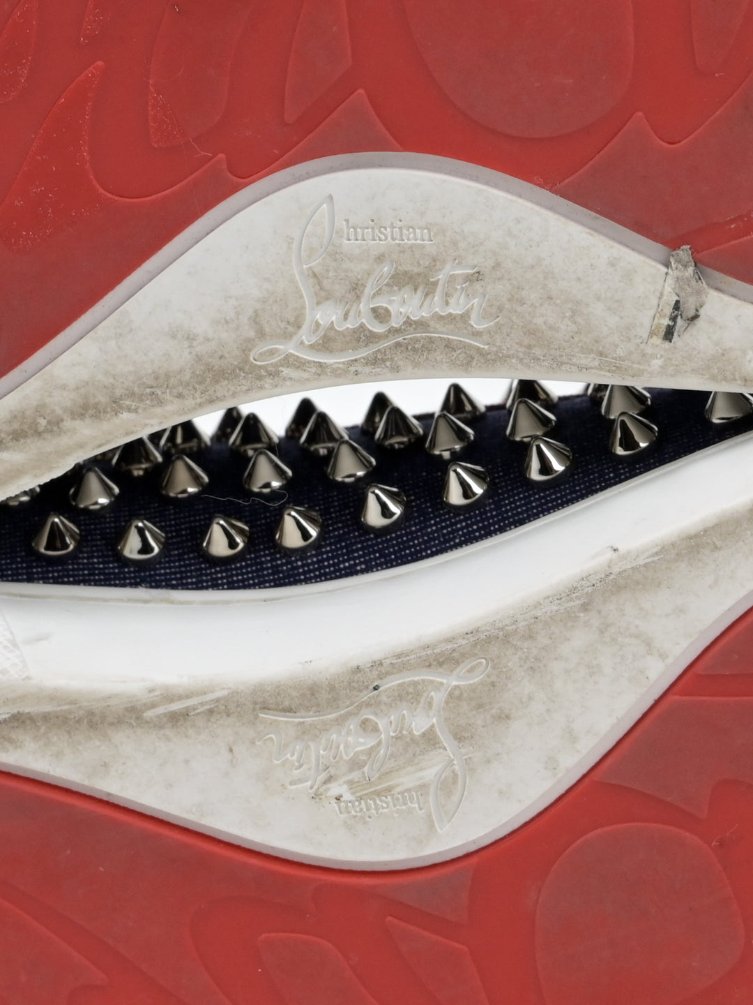 Spike Denim Slip On Low Top Sneakers
