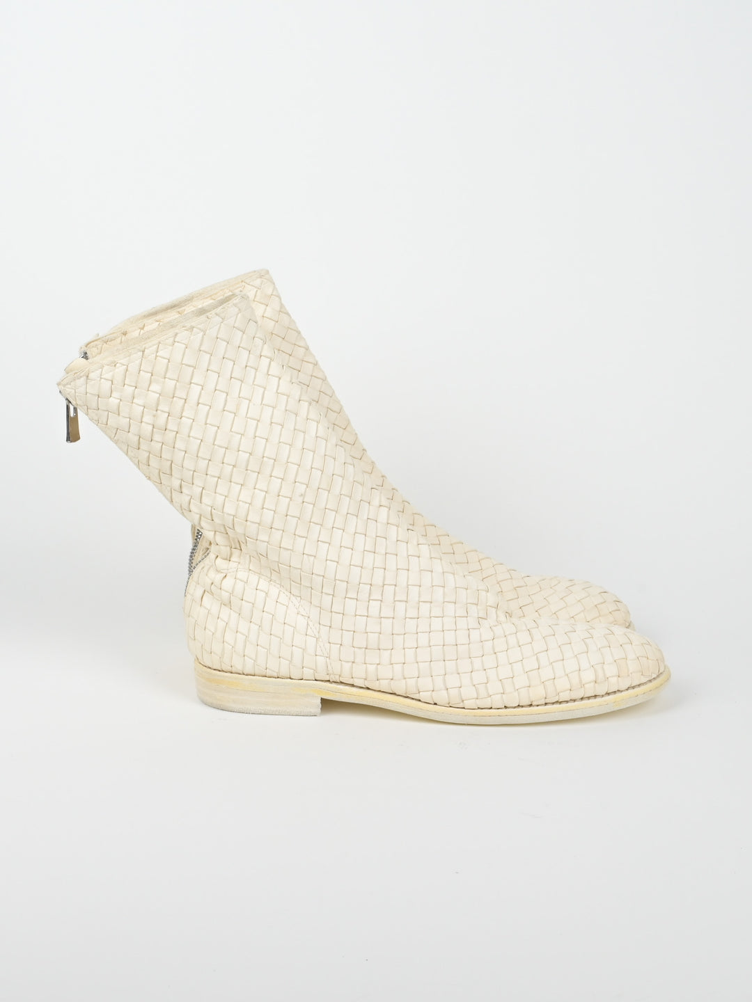 988MS Kangaroo Woven Full Grain Leather Back Zip Boots