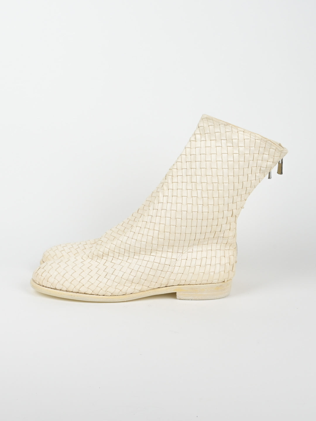 988MS Kangaroo Woven Full Grain Leather Back Zip Boots