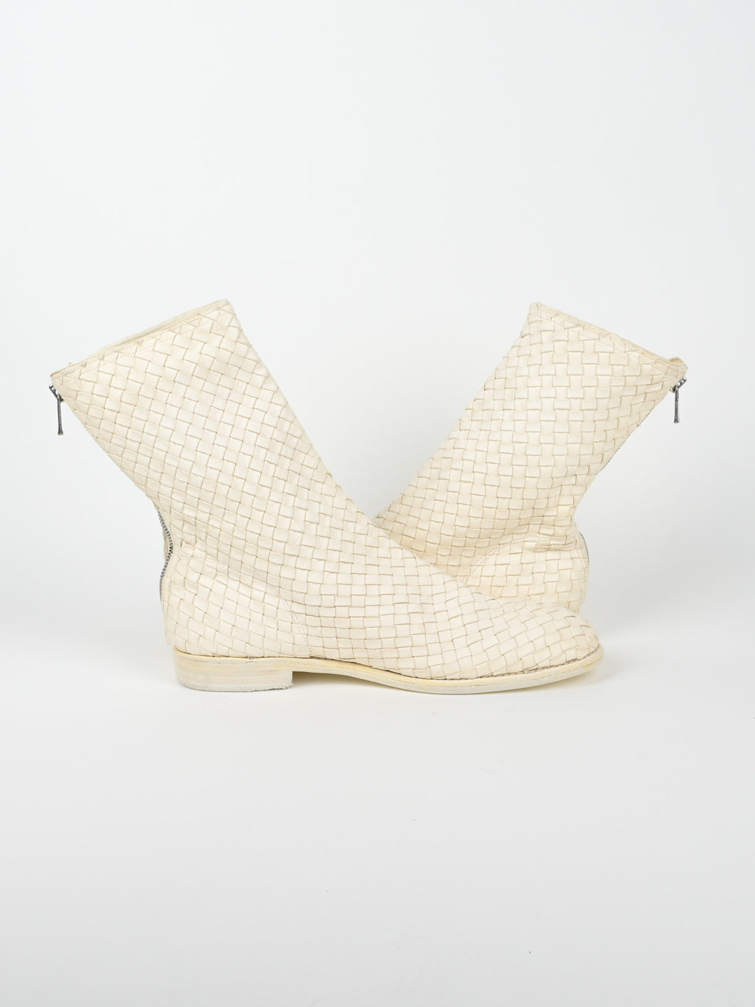 988MS Kangaroo Woven Full Grain Leather Back Zip Boots
