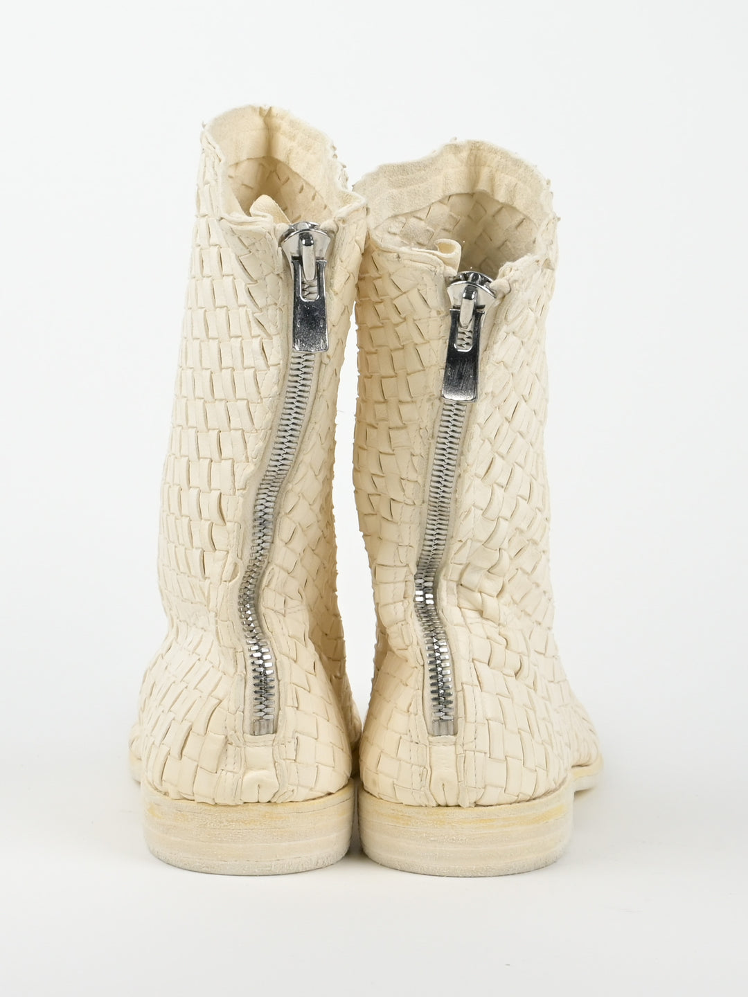 988MS Kangaroo Woven Full Grain Leather Back Zip Boots