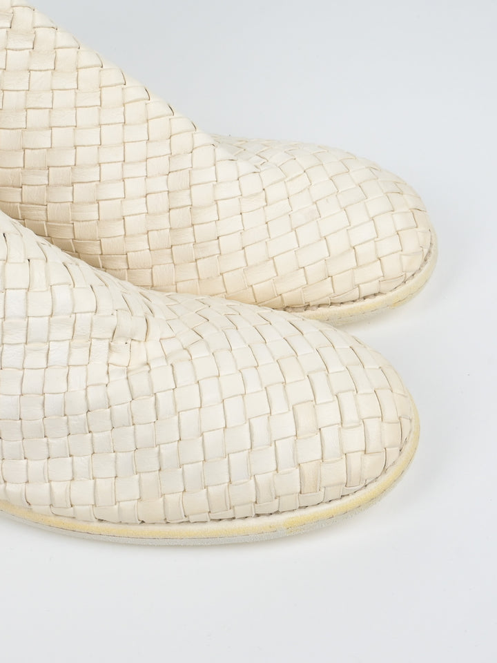 988MS Kangaroo Woven Full Grain Leather Back Zip Boots