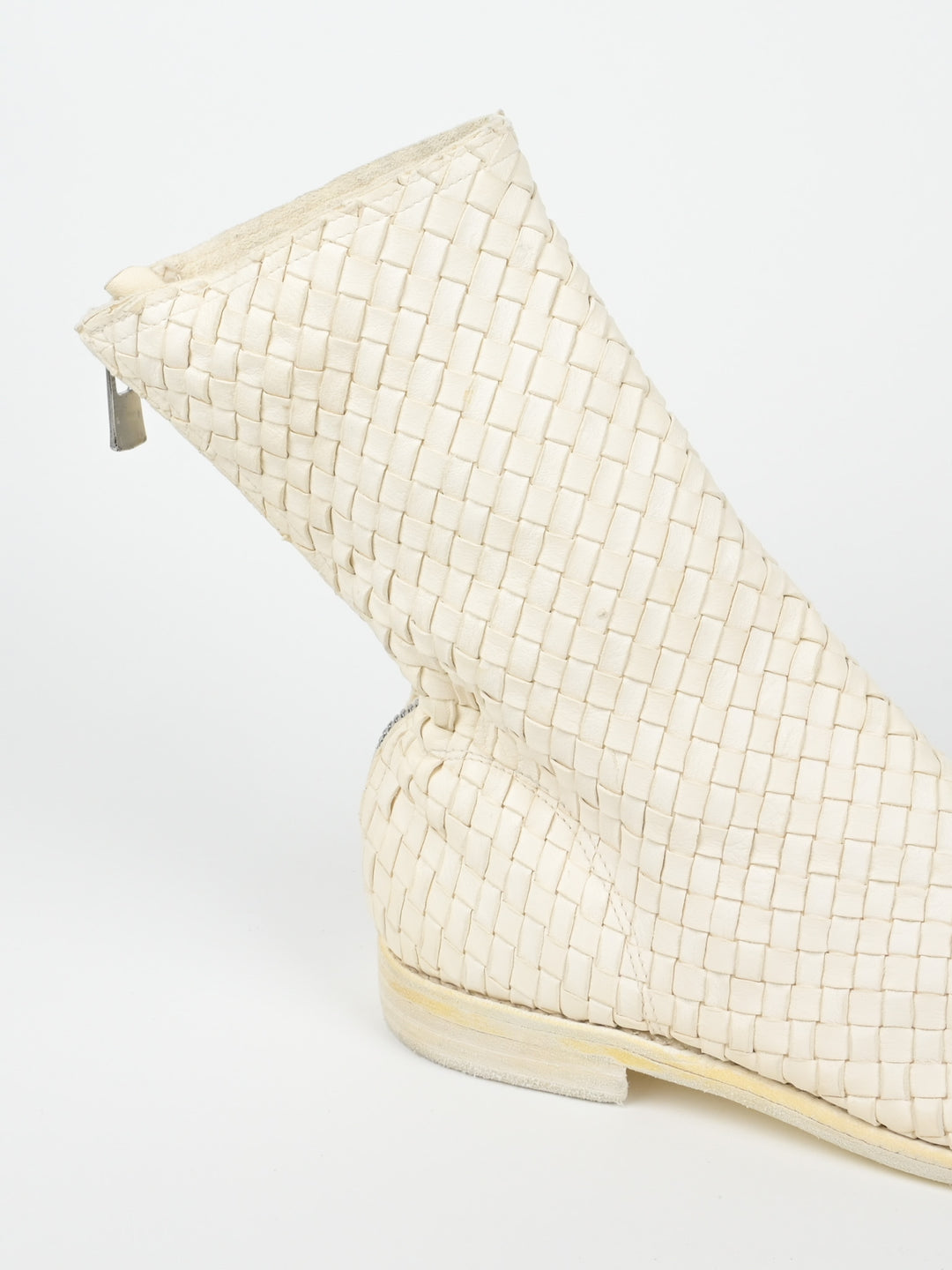 988MS Kangaroo Woven Full Grain Leather Back Zip Boots