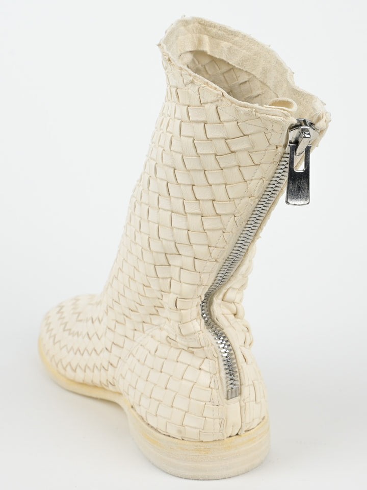 988MS Kangaroo Woven Full Grain Leather Back Zip Boots