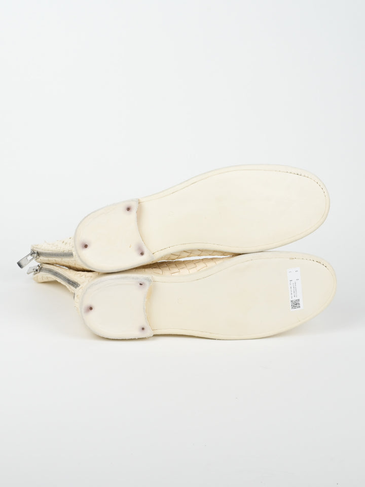 988MS Kangaroo Woven Full Grain Leather Back Zip Boots