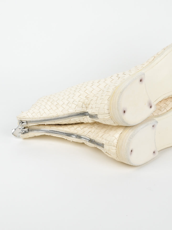 988MS Kangaroo Woven Full Grain Leather Back Zip Boots