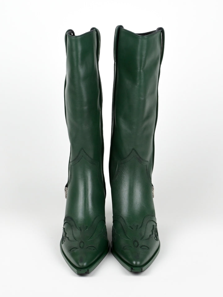 Distressed Leather Cowboy Boots