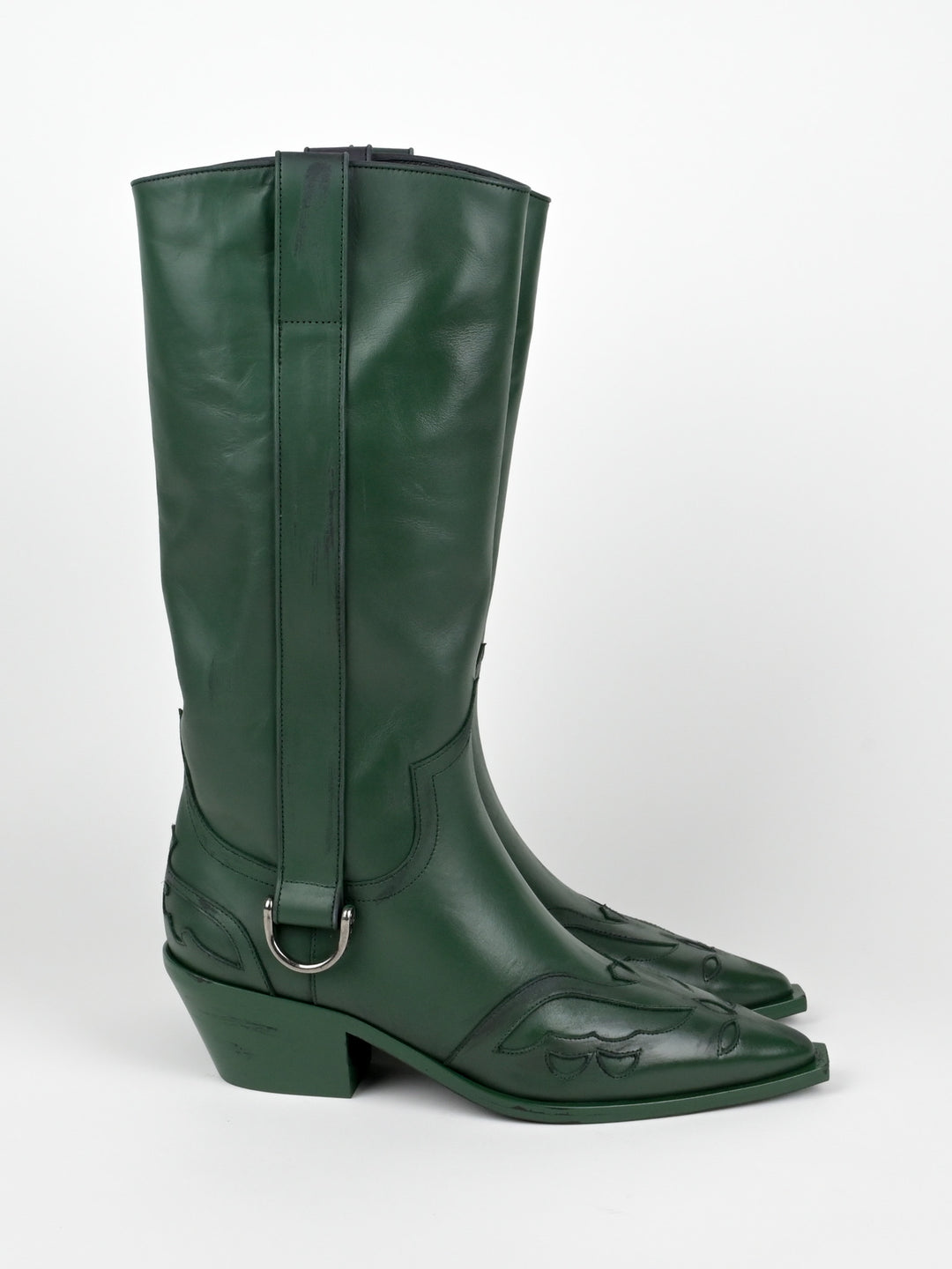 Distressed Leather Cowboy Boots