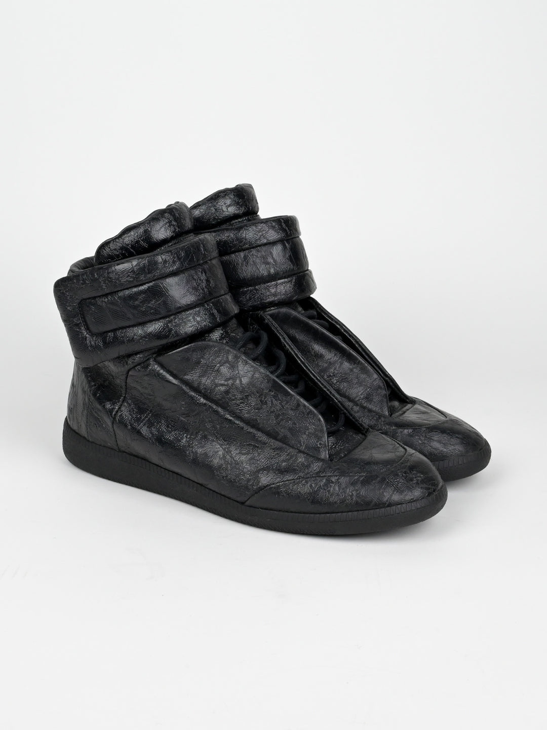 Future Cracked Leather High Top Sneakers