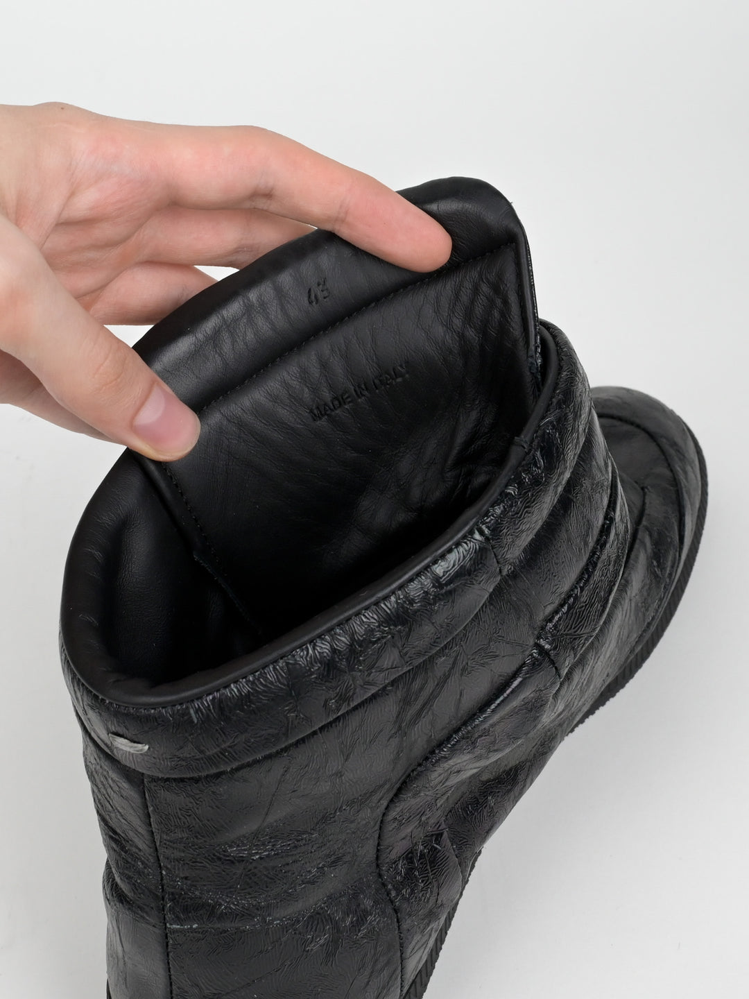 Future Cracked Leather High Top Sneakers