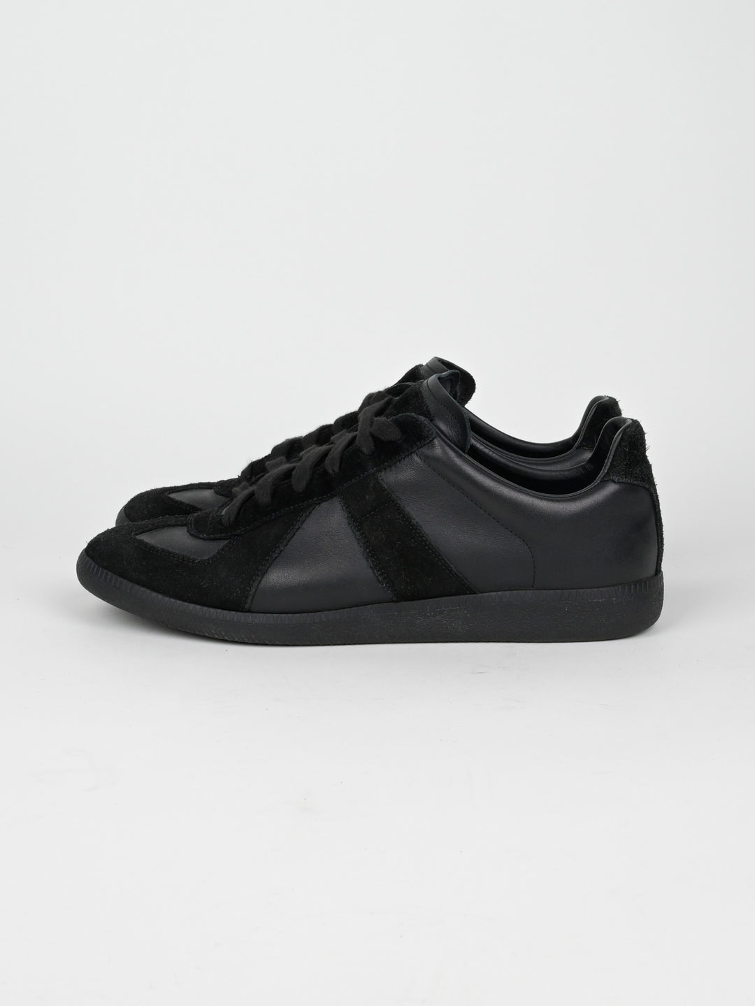 Replica Black Leather GAT Sneakers Gum Sole