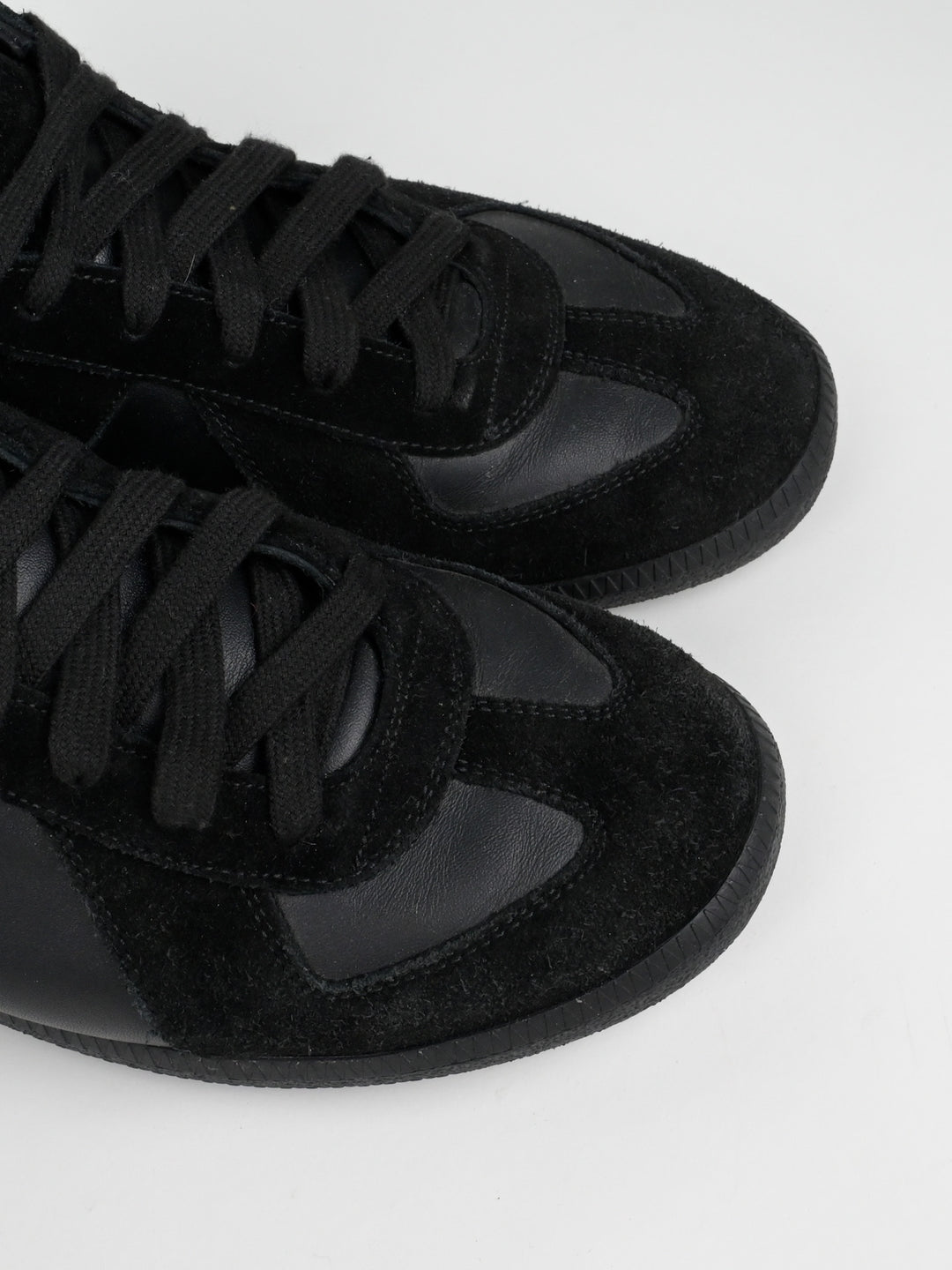 Replica Black Leather GAT Sneakers Gum Sole